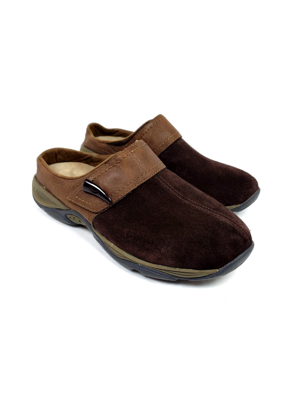 Easy Spirit Explore 24 Eseliana Womens Size 8 Brown Suede Slip On Clog Shoes